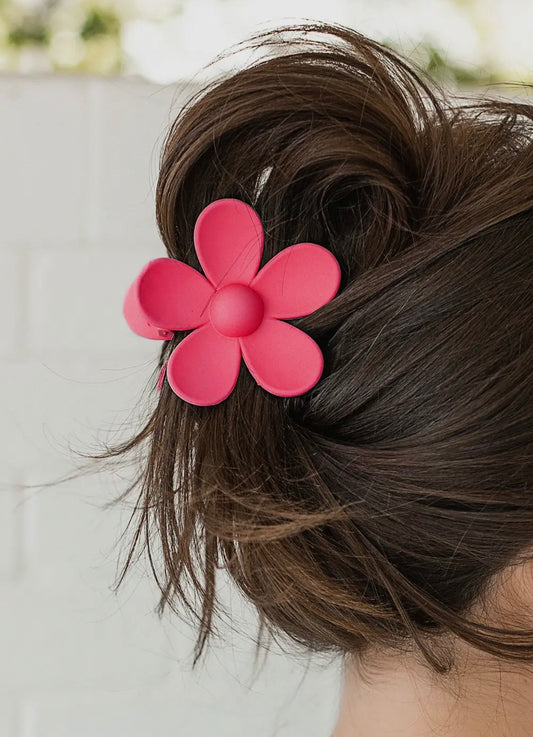 Daisy Claw Clip - Hot Pink
