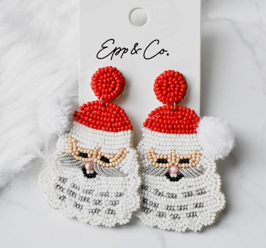 Red jolly Santa earring