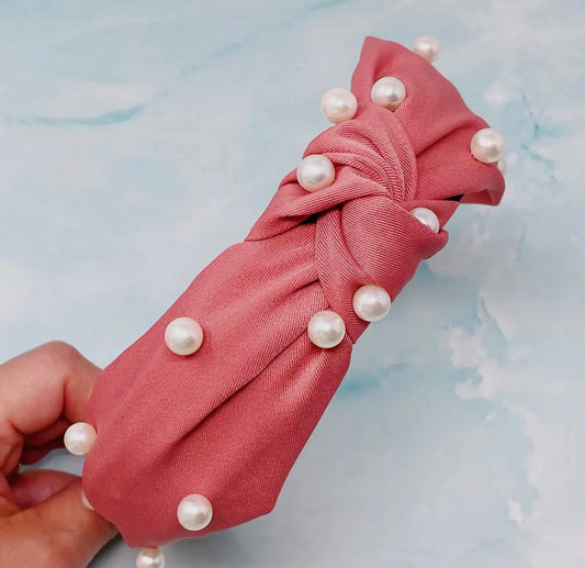 Pink pearl headband