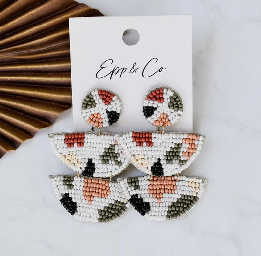Autumn trifecta drop earring