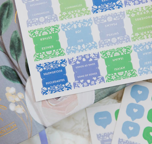 Blue/Green Floral Bible Tabs