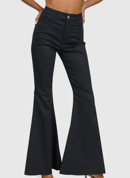 High Rise Black Super flare jean
